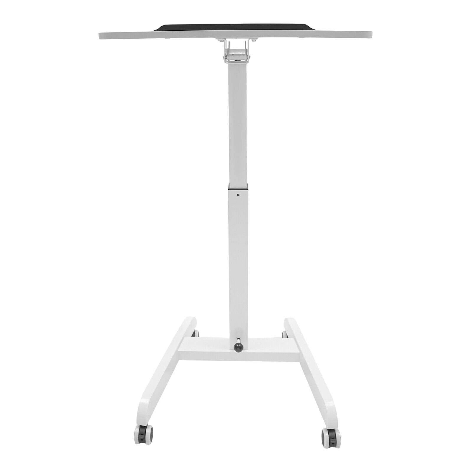 Standing Desk with Tilting Top, Modern White Mobile Standing Desk, Lectern Portable with Wheels 20.5*23.6*44.2in