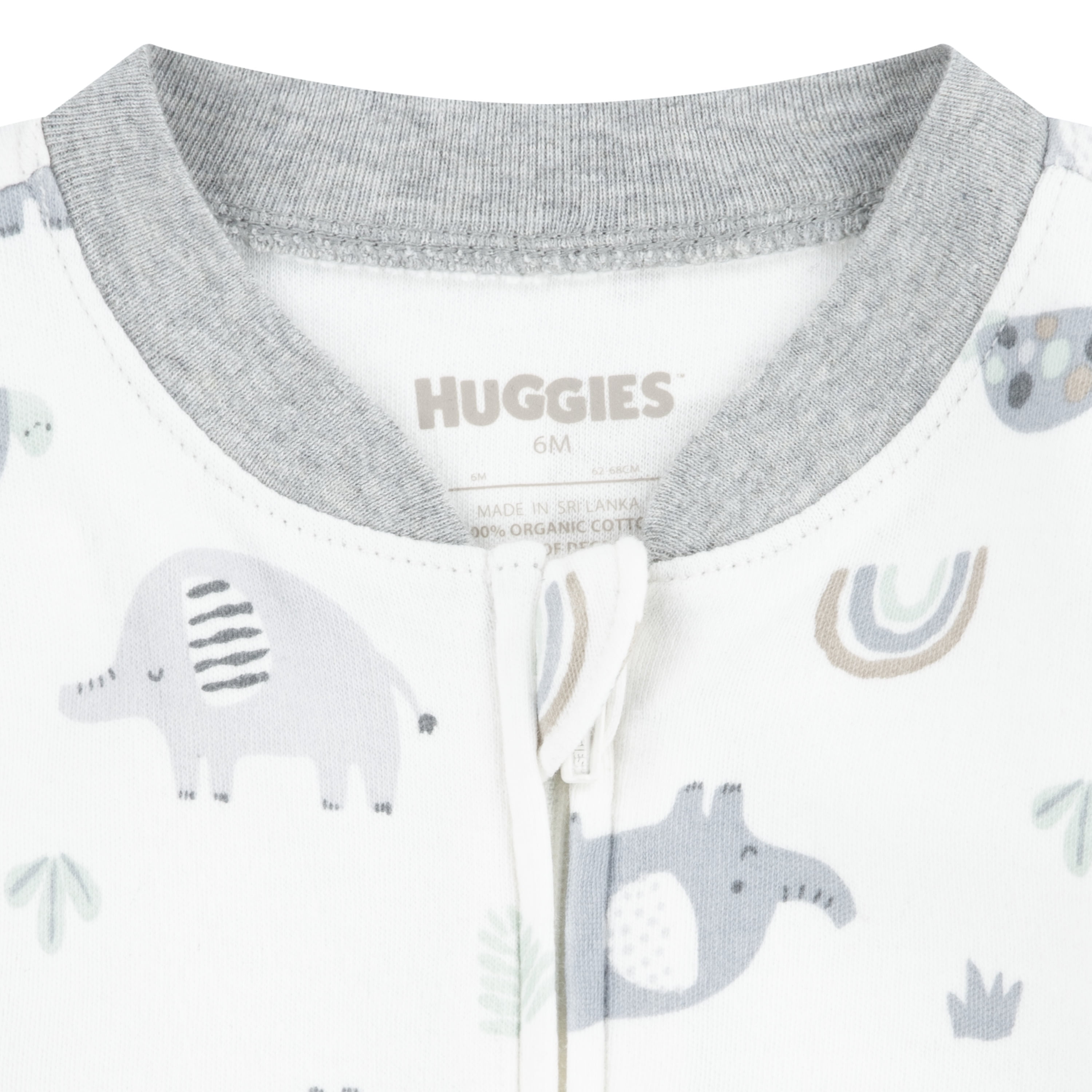 Huggies Baby Boy Alex The Elephant Printed Organic Cotton Sleep and Play, Sizes NB-9M