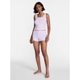 thumbnail image 2 of No Boundaries Cloud Core Sleepwear Tank Top and Shorts Sleep Set, 2-Piece, Women's XXS-3X, 2 of 5