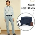 thumbnail image 5 of XIATIAN Men Canvas Fabric Belts Casual Web Cloth Belts with Black Double Ring Buckle 2 Pack, 5 of 7