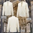 thumbnail image 2 of GYQMBT Men's Lace-Up Costume, Vintage Style, Medieval Retro Costume, Medieval Halloween Costume,White,M, 2 of 6
