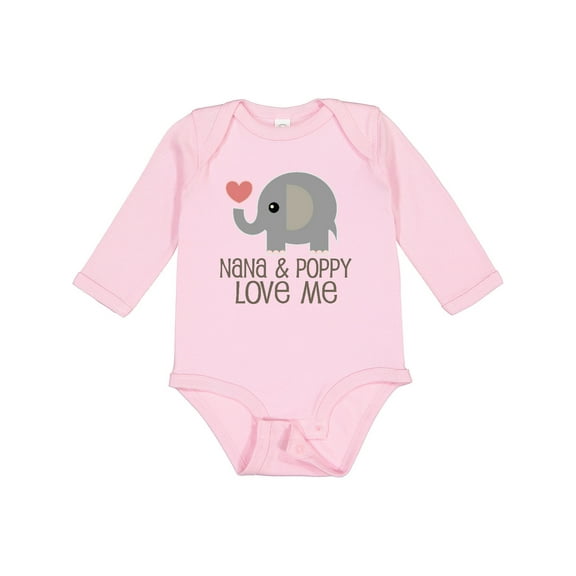 Inktastic Nana and Poppy Love Me Boys or Girls Long Sleeve Baby Bodysuit