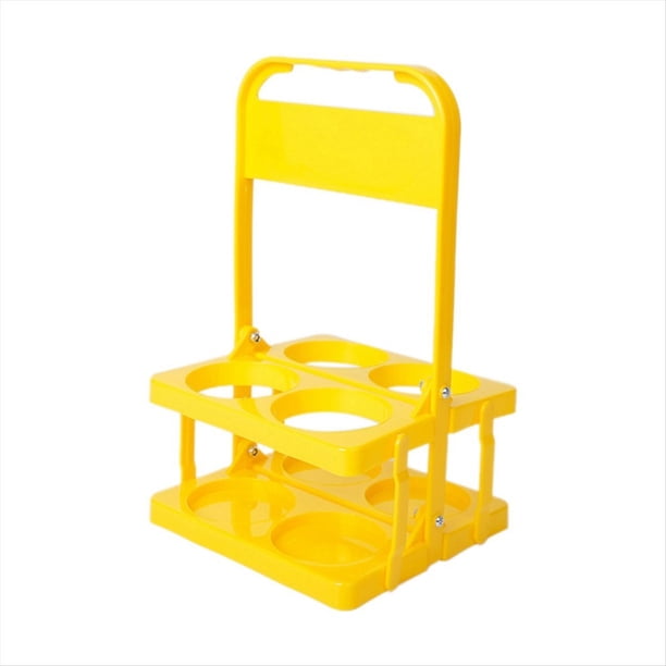 Portabebidas de Plástico Plegable con 4 Orificios, Portabebidas Reutilizable con Asa Portabebidas Portátil Amarillo