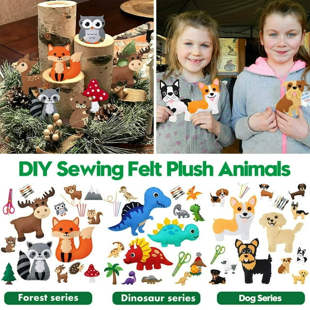 Sewing Felt Toy for Beginners Early Educational Animals Sewing Kit for Kids Aged 3+