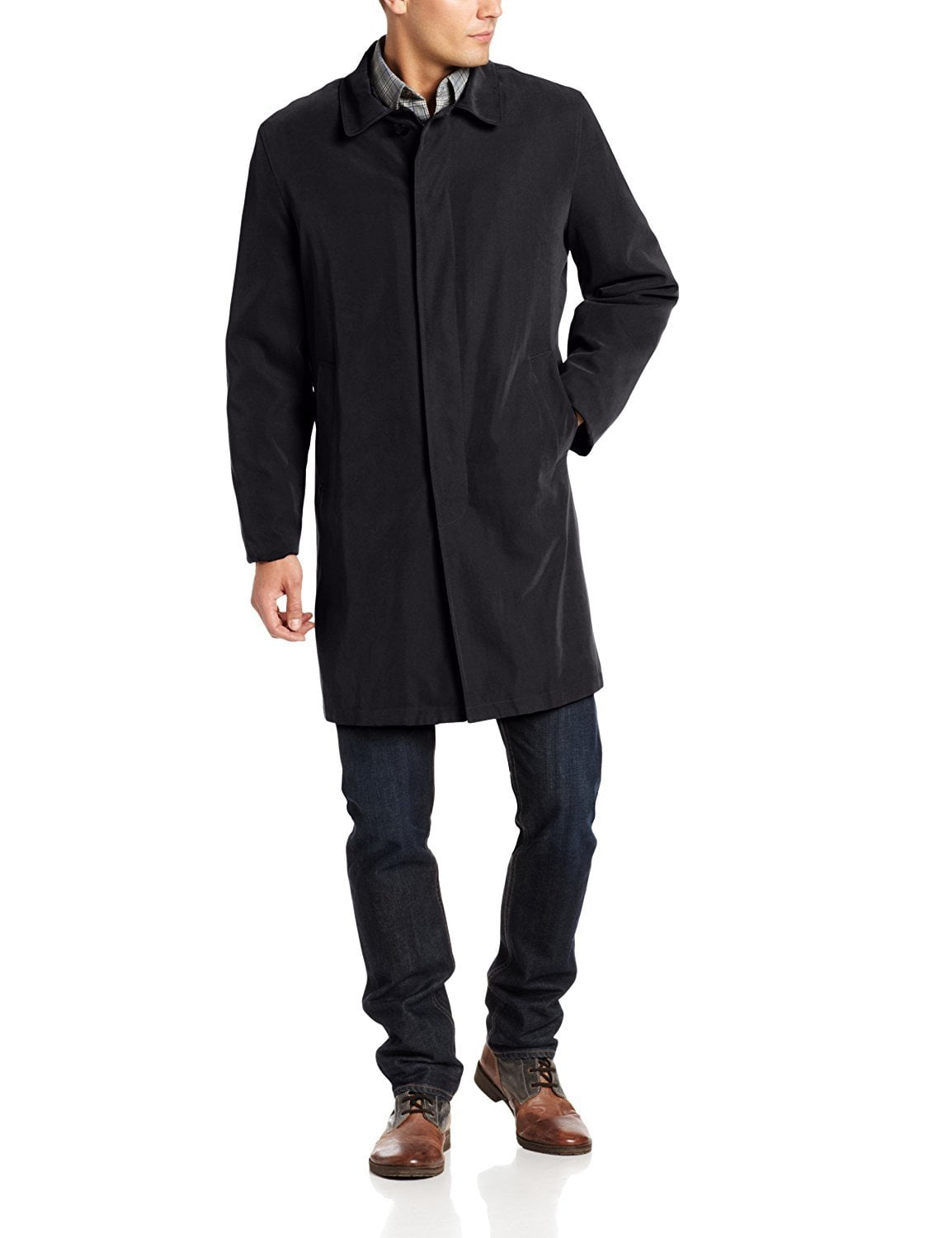 London Fog Men's Durham Rain Coat, Black, 42 Long - Walmart.com