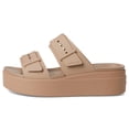 thumbnail image 4 of Zapatos Crocs Brooklyn Buckle Low Wedge Latte para mujer, 4 of 7