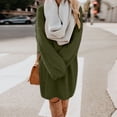 thumbnail image 2 of Kcodviy Robe Chandail d'Hiver pour Femme en Tricot Fendu, Col Roulé, Chaude, Manches Longues, Robe Chandail pour Femme avec Poche, Mini Robe Chandail, 2 of 6