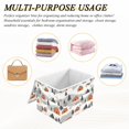 thumbnail image 6 of Yayeee Collapsible Storage Bin with Lid Fabric Closet Decorative Basket with Handles, Orange Cartoon Houses, 6 of 7