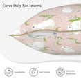 thumbnail image 5 of Haiem Rabbit Print Velvet Soft Solid Decorative Square Throw Pillow Covers Set with Elegant Piping Christmas Cushion Case for Sofa Bedroom Car-18"x18", 5 of 8
