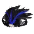 thumbnail image 2 of Bandeau Flapper Plume Noire Bandeau Strass Accessoires de Tête Cocktail pour Femmes, 2 of 6