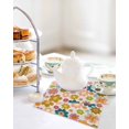 thumbnail image 4 of Vintage Boho Floral Kitchen Dish Towels for Drying Dishes Set of 3, Yellow Pink Floral Bohemia Beige Waffle Weave Microfiber Hand Tea Bathroom Towels Quick Dry & Absorbent Towel 12x12, 4 of 7
