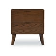 thumbnail image 2 of Linon Moore Nightstand Two Drawers Tapered Legs in Medium Brown Wood, 2 of 20