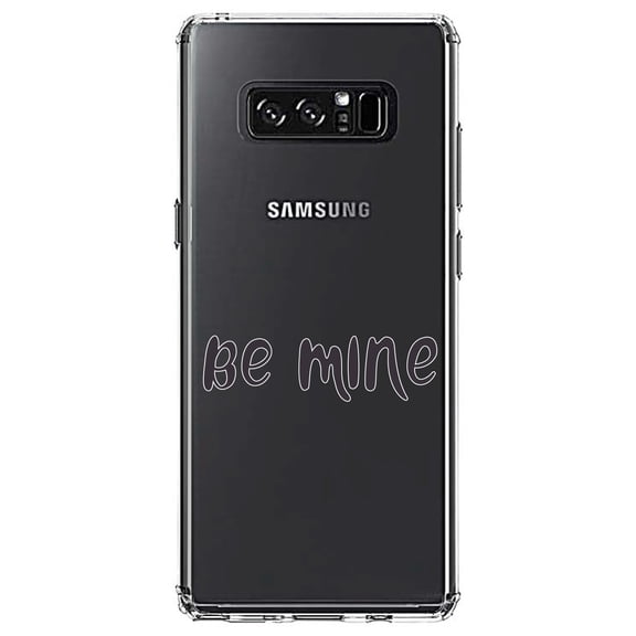 DistinctInk Clear Shockproof Hybrid Case for Samsung Galaxy Note 8 - TPU Bumper Acrylic Back Tempered Glass Screen Protector - Be Mine - Valentine's Day