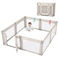 thumbnail image 1 of Baby Playpen Dora dotey plegable con puerta para bebés, color caqui, 1 of 6