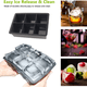 thumbnail image 4 of Molde de cubitos de hielo cuadrados esféricos, 2 uds., 6 cubitos de hielo negros + bola de hielo negra de 6 agujeros, con cubierta Adepaton CPB-US-CJZ81-1, 4 of 5