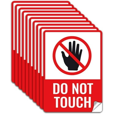 10Pcs Do Not Touch Sign Sticker PVC Waterproof Do Not Use Hand Warning Stickers Decal for Home Business Outdoor Self Adhesive Do Not Touch Sign Labels for Wall Glass Toolbox 5.1x7.1Inch