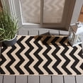 thumbnail image 3 of Safavieh Courtyard Bailey Chevron Indoor/Outdoor Area Rug, Black/Beige, 2' x 3'7", 3 of 15