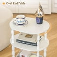 thumbnail image 4 of White Side Table, 3-Tier Small Oval End Table, Modern Night Stand Wood Accent Table for Living Room, Bedroom, White, 4 of 8