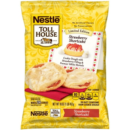 Nestle Toll House Strawberry Shortcake Cookie Dough, 16 Oz.,24 Count