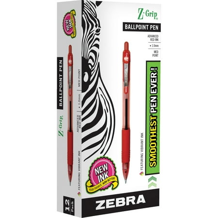 UPC: 0045888222304 | Zebra Ballpoint Pen Retractable 1.0mm Med.Pt 1DZ CL/Red Ink 22230