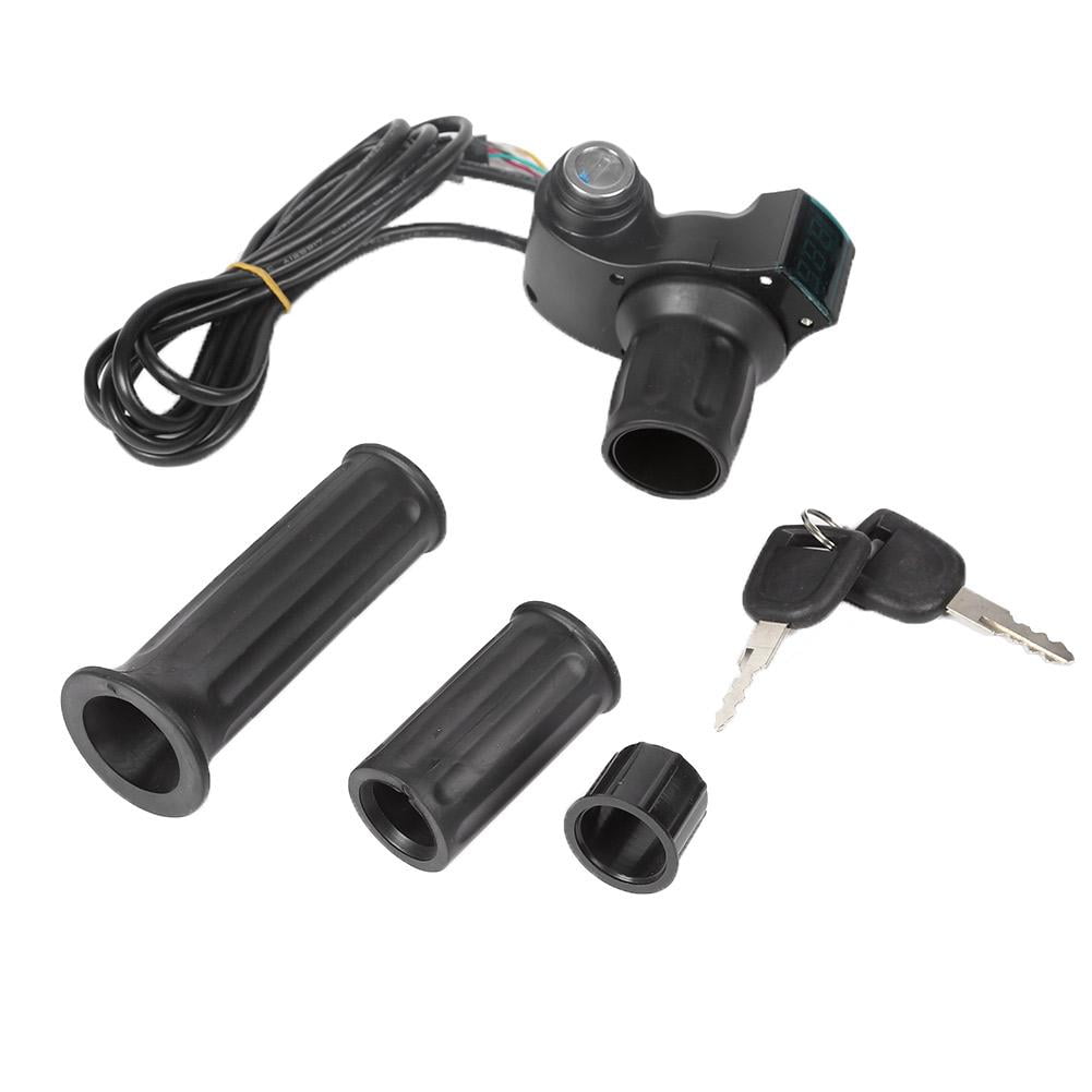 24V//36V//48V Electric Bicycle Half Twisting Grip LED Power Display Black Assembly