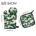 thumbnail image 2 of Yayeee Oven Mitts and Pot Holder Set of 4 Heat Resistant Kitchen Gloves Baking Hot Pad, Light Green Camouflage Design, 2 of 5