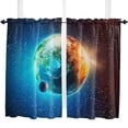 thumbnail image 4 of Earth Universe Space And Stars Window Curtains for Living Room the Bedroom Home Interior Room Decoration Drapes Kitchen Curtains, 4 of 6