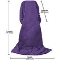thumbnail image 6 of Lightweight Wearable Comforter/Blanket for Adult Women and Men, Super Soft Comfy Warm Plush Throw with Sleeves Wrap Robe - 6ft Size, Purple, 6 of 6