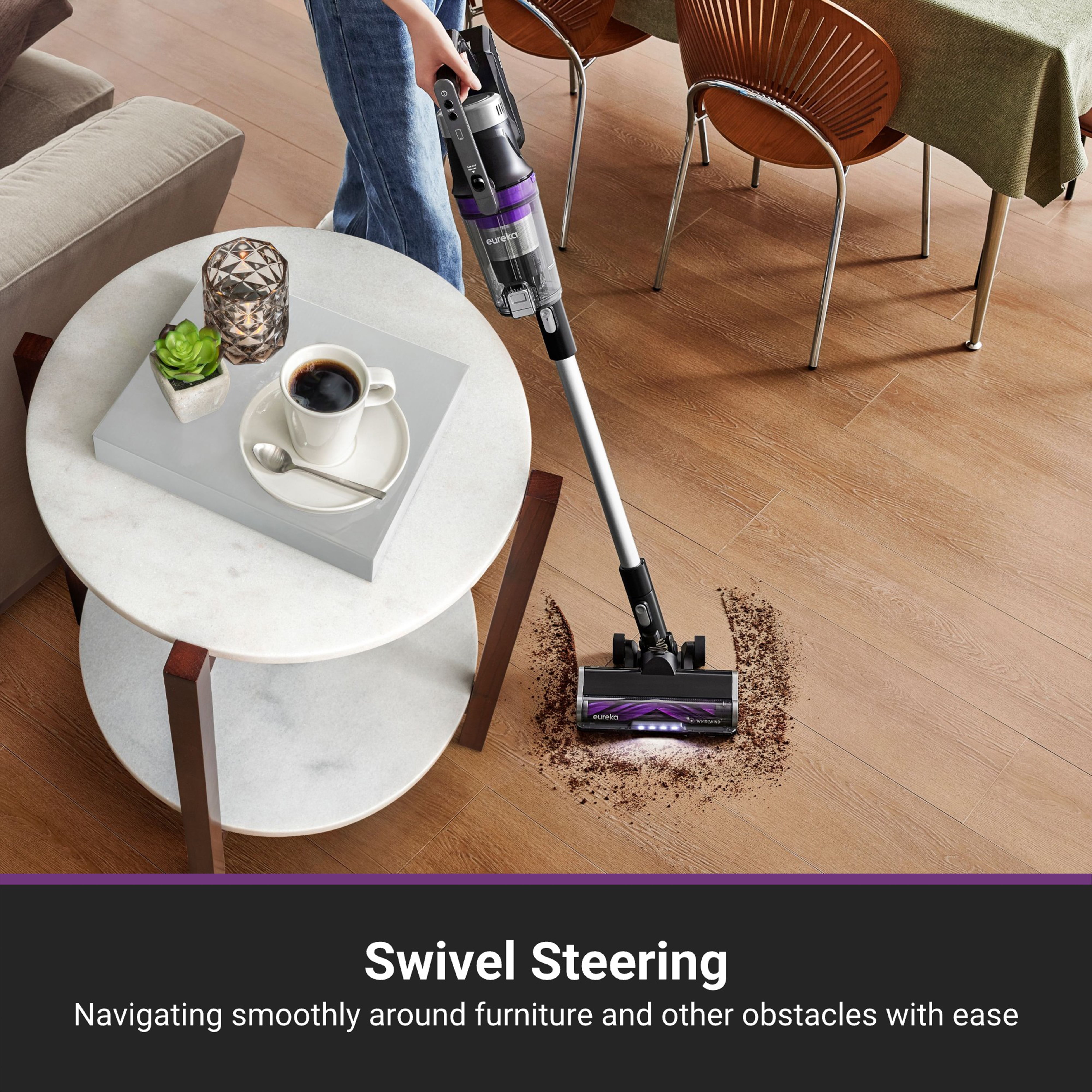 Eureka Stylus Elite Cordless Stick Vacuum, 60 Minute Run Time, Auto-Empty Dust Station, Pet Hair, Multi-Surface, Black