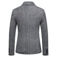 thumbnail image 2 of jjayotai Mens Tops Clearance Men's Herringbone Tweed Blazer Suit Notch Lapel One-button Wool Blend Sport Coat Jacket Costume, 2 of 9
