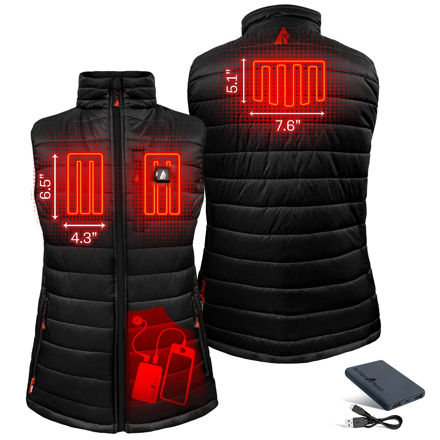 action heat womens vest