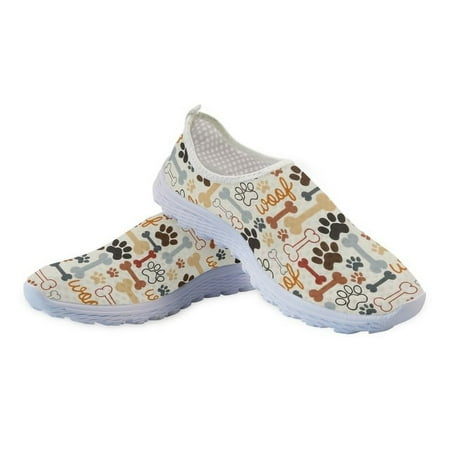 

Cute Dog Paw Print Summer Casual Shoes For Women Loafers Nursing Woman Flats Slip on Mesh Ladies Walk Sneakers 2024 Big Size