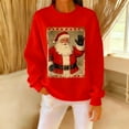 thumbnail image 5 of Uootdi Gift Christmas Sweatshirt for Women Cute Santa Claus Print Graphic Pullover Sweaters Winter Clothing for Women, 5 of 8