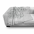 thumbnail image 2 of Saying Soft Flannel Fleece Throw Blanket, Calligraphy on Dots Modern and Creative Design Inscription, Cozy Plush for Indoor and Outdoor Use, 50" x 70", Dark Grey and White, by Ambesonne, 2 of 5