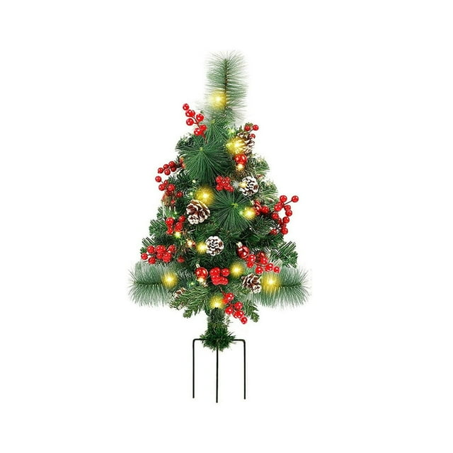 Solar Christmas Tree Lights Outdoor Decorations Waterproof Super Bright LED Constant & Flashing Modes for Pathway Yard