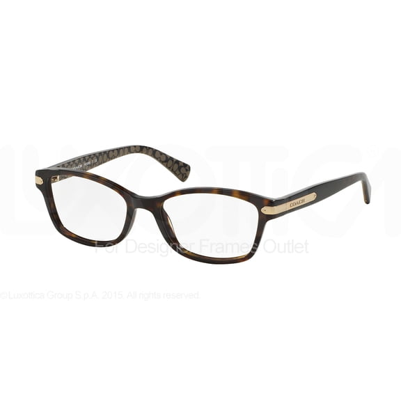 Coach HC 6065 Plastic Womens Rectangle Eyeglasses Dark Tortoise 51mm Adult