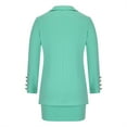 thumbnail image 5 of under $5 JINMGG Two Piece Outfits Women, 2023 Fashion Fall Women's Fashion Print Long Sleeve Turndown Collar Casual Short Skirt Suits Mint Green L, 5 of 8