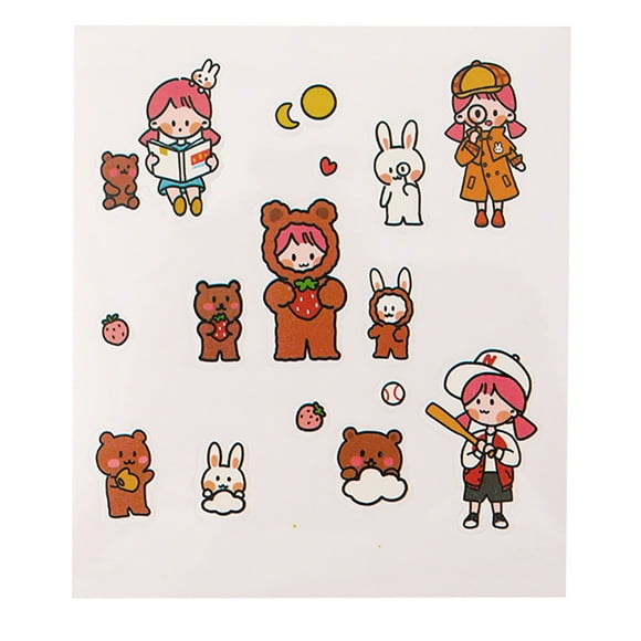 Journal Stickers Cartoon DIY Cute Removable Planner Stickers Scrapbook Stickers