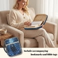 thumbnail image 4 of Xixirimido Quilted Bible Cover Bible Case for Men, Large Bible Carrying Case with Handle, Bible Study Supplies & Christian Gift for Men, Cross Lion Moon Blue, 4 of 7