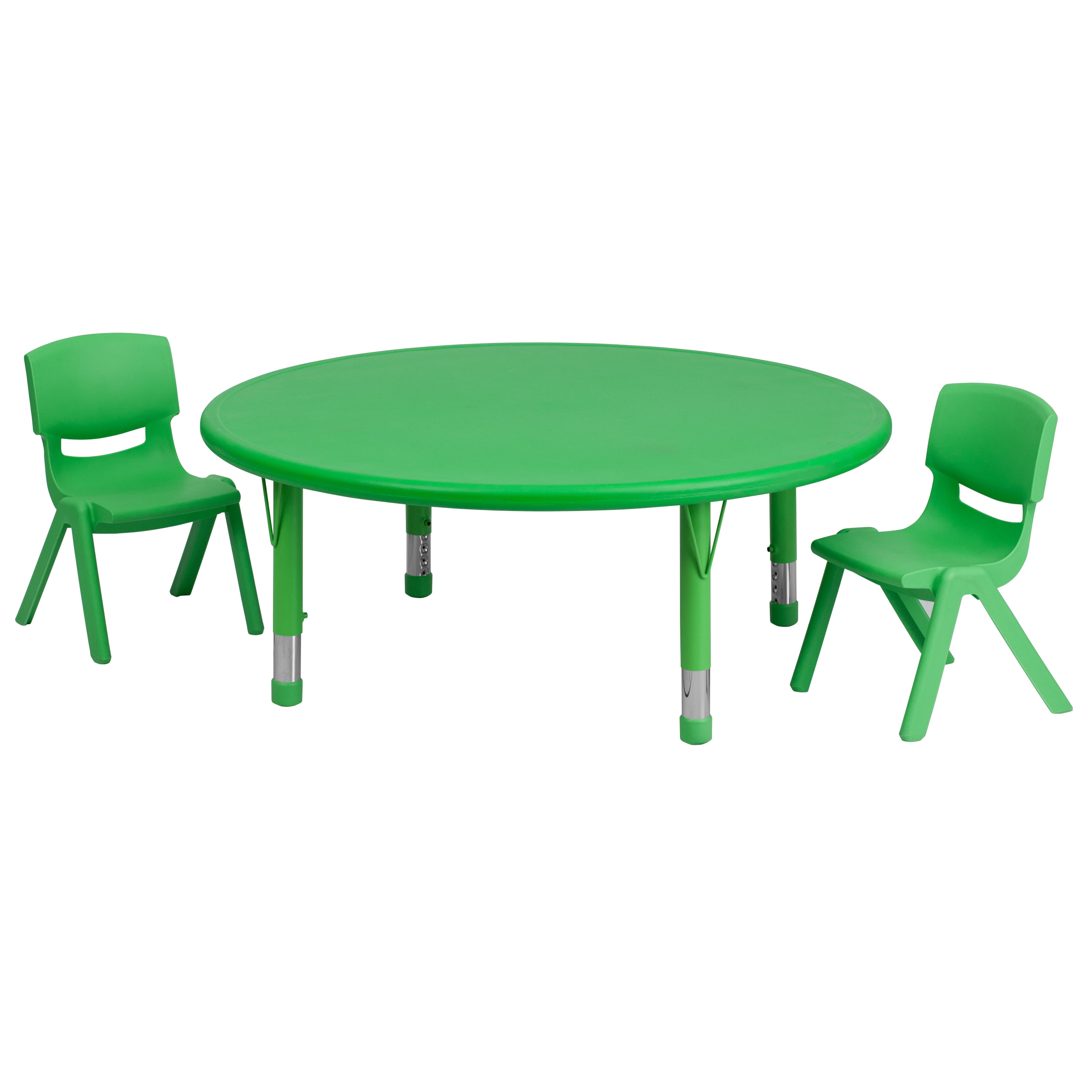 Flash Furniture Height Adjustable Half-moon Activity Table in Green 