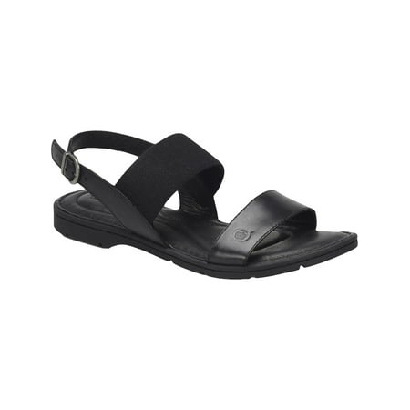 

Born Womens Flat sandals Leather Flat Sandals Black 6 Medium (B M)