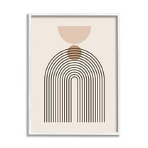 Stupell Industries Boho Cream Shapes Abstract Painting White Framed Art Print Wall Art, 16 x 20