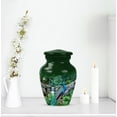 thumbnail image 6 of Peacock Miniature Urn For Mom And Dad, Cremation Burial Urns For Brother, Small Keepsake Urn For Ashes Adult Male And Female, 3-inch Mini Green Urns For Human Ashes Adult Man, 6 of 7