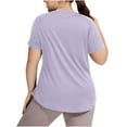 thumbnail image 6 of vdgthytj Womens Plus Size Workout Tops Quick Dry Breathable Short Sleeve Shirts Gym Yoga Athletic Running Tees, 6 of 8