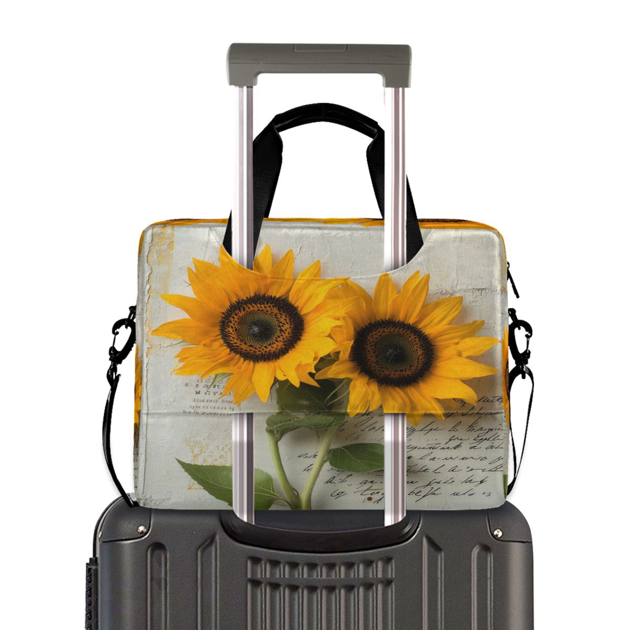 16" Laptop Tote Bag Laptop Sleeve Case Computer Briefcase for Work & Travel Two Sunflowers
