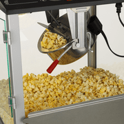 Full Size Carnival Style 8 oz Popcorn Maker Machine with cart, Black and Silver