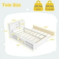 thumbnail image 3 of Costway Twin Size Bed Frame with Trundle & Power Outlet Bookcase Headboard Sliding Doors, 3 of 10