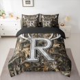 thumbnail image 2 of Castle Fairy Letter Monogrammed R Bedding Comforter Set 7 Pieces Female Men Women,Abstract Woodland Animal Deer Full Bedding Set Lightweight,Botanical Tree Branches Leaves Fitted Sheet Flat Sheet, 2 of 8
