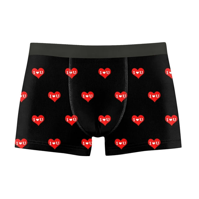 TaTaai Men's Special Print Elastic Waist Underpants, Casual Shorts, Valentine's Day Gift, Ideal for Daily Workout Gift