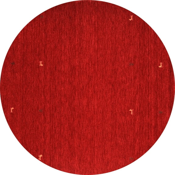 Ahgly Company Indoor Round Abstract Orange Contemporary Area Rugs, 3' Round